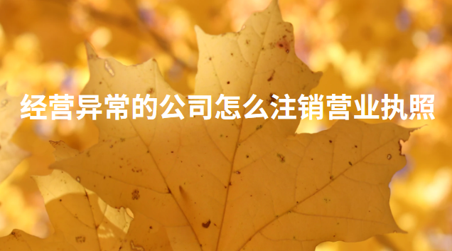 企業營業執照經營異常可以注銷嗎(注銷異常公司營業執照怎么處理)